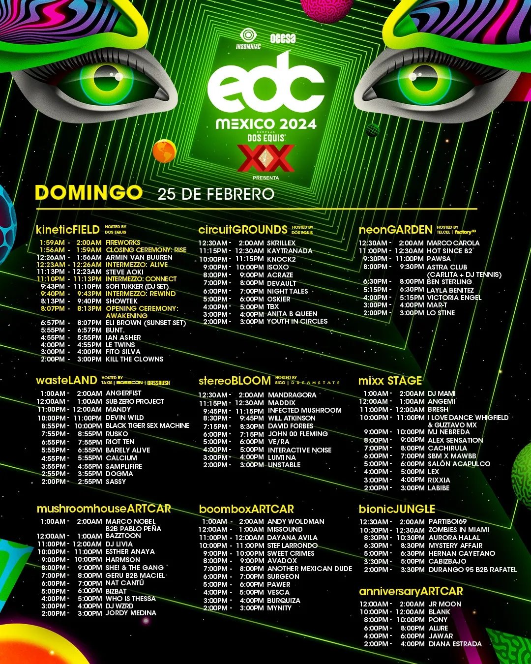 Horarios del EDC 2024 Cine Frame