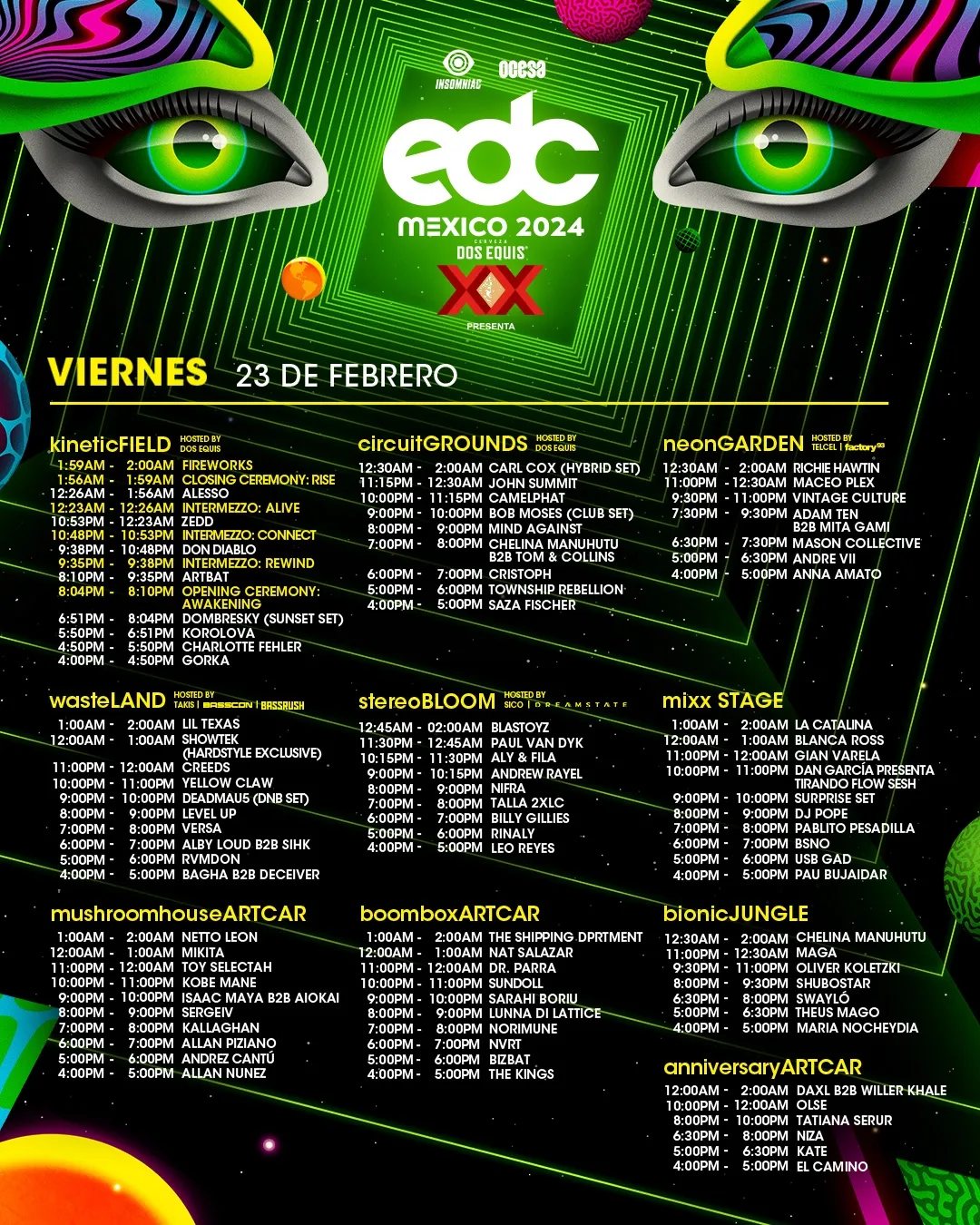 Horarios del EDC 2024 Cine Frame