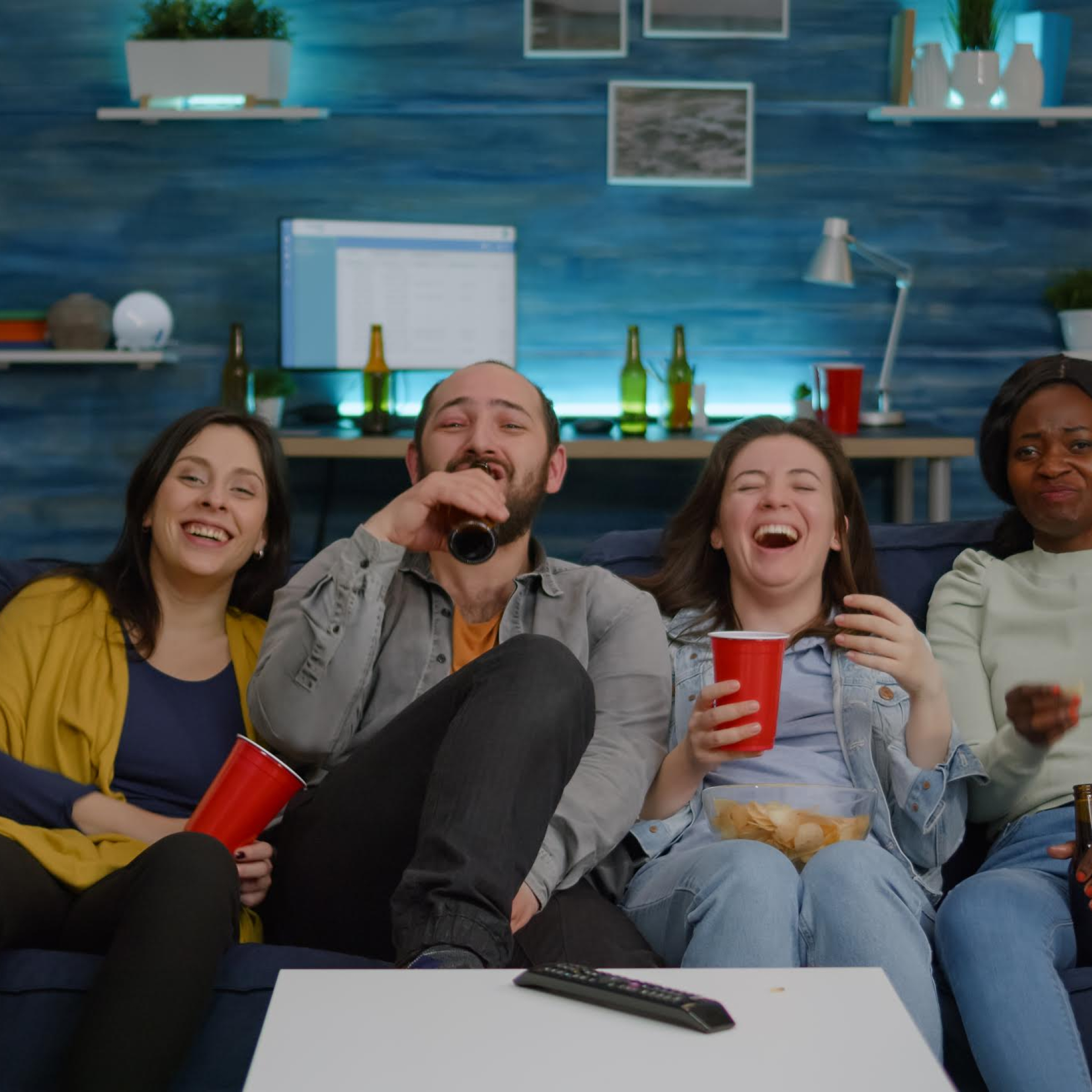 Multiethnic friends laughing while watching comedy movie enjoying time spend together. Excited mixed group of people eating snacks, drinking beer having fun late at night during relaxed party SSUCv3H4sIAAAAAAAACnRVyY7jNhD9FYFns8F98S3JTGdBkMwhQA7jYECRlC20JBpaOhkY/e8pUp4euZeLINXCqnrF93RBtZtaj/YX1HbdMs2jm9s0oD3ZoTEOIY7l9XHkipS3GNo5ja3rylftZn8aXB/Rfli67mmHptnNyxSnfGKfpvl8SnOCL7pDLqQ6TnPyD2jP9A6FMbp+mtucnb/r9li8JQXt+Q5RxsdmdU6nZZ7jeE0Hn+tc/3X1ndMQ5PrqU5eWsU7/lYp9ysPELvZxmKeSFr/G2Bend8O2XDkov4ZliCU0xHOa2ucJmIbxvJvjEeZfB7xi9/mS7WiPfh2gxTaNE4KGlxos98s4tPMyRvS0+xZ1n1Ko3BCqD2M7PHwPBTN6+gcmO8bBw2iXJyg4Qveu4PkZMSoVFbHBTAaNhQ4UO8U0VpI7JWOQyho4znHppdQNJtpaLFQQ2DrhMWmioMxaDtkQZixvpPAK1w4iBG0kdvDEjDJtdV0rLXIYpEtNrcHMO44FYQQbqwN2XFMWauZoaCBMNqKG5gL2Eg4SsjbYGXhEFwhX3lovBYQF2igvqMRSUoZFYDUUjRaToEVDad2oQHJRTwhtAtQLzMODamyNjpg4GyN3givWIIDq4V8AvM+7AKjcElpY5AU9Ju+6vG4wnsfWt8NxjUjzKV9oWERahnkEjBEU61I6u7qDpTeQFnfo5KYJAsLVkNcOzEj9esiQ5ryOnBngNsAb5UxZwa2wxmhJGOPoGxFOLSTmQhe0nLvkQgyFGa0f03r7gHRwHRUDlLi2cO1uWJPtRlJLbulytWtjX9Fm67ryZ2u65dHWcyXU1nQl1ta0JdjG/JJpq08RLr5TbjUxzV9xr7is1Fa9Yl12aUqpUFlclrpvof2C4VZO3h/aUvYmdMV+M9/a7DuDlK63CAGN9DvgX11vzCi0kkbe6Ew2SyAD0e+Nbt9cG6WSSamyRBRjG6aXoCDBGTNwOSV6RgWgcMc0eRgcMGGUSEKEyPd1ixEojSEc5CQLwBUkRCVXkipO0WuUEFUGUuAf8YwSaqICojcBE6JBrahvcC19jS0DmfEsH/0CPSSoVdIakku8gA9ZBiwwqrR6ixMSmkgLYqdAZFELlwM5SkOtQDqU8yAzzFJseGhAuWwjuJfGNLnVlZL5+EzsJo19EejRTYB1UQYQkrObT2D8uD8c6F31dxofQE+qT6X44QCl76r7j9WP3RKr39vH7MPVPfwhhjBVv7jhmC1/LnP1R3s8zdVfAHA56APgdzj8QKz6AopBKJfmy0+wpTtCGVGgIne/ffoZPf0PAAD//wMAB+n1SaEHAAA=