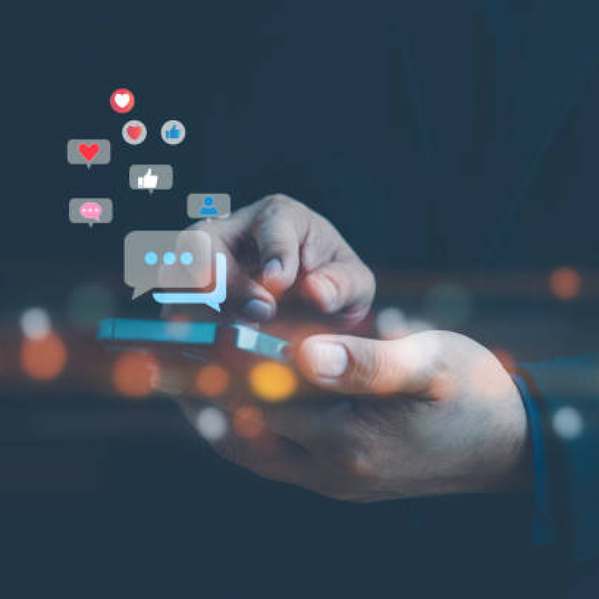 Social media and digital online concept, man using smart phone. The concept of living on vacation and playing social media. Social Distancing ,Working From Home concept. Social media concept.