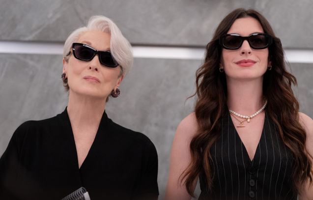 (L-R): Miranda Priestly (Meryl Streep) and Andie Sachs (Anne Hathaway) in 20th Century Studios' THE DEVIL WEARS PRADA 2. Photo by Macall Polay. © 2025 20th Century Studios. All Rights Reserved.