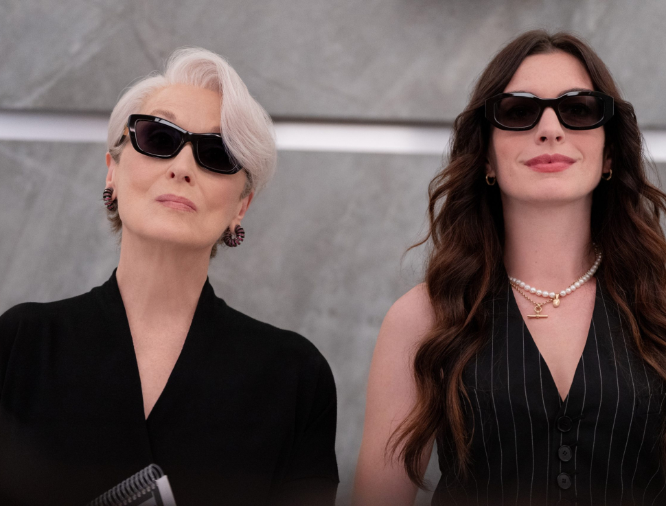 (L-R): Miranda Priestly (Meryl Streep) and Andie Sachs (Anne Hathaway) in 20th Century Studios' THE DEVIL WEARS PRADA 2. Photo by Macall Polay. © 2025 20th Century Studios. All Rights Reserved.