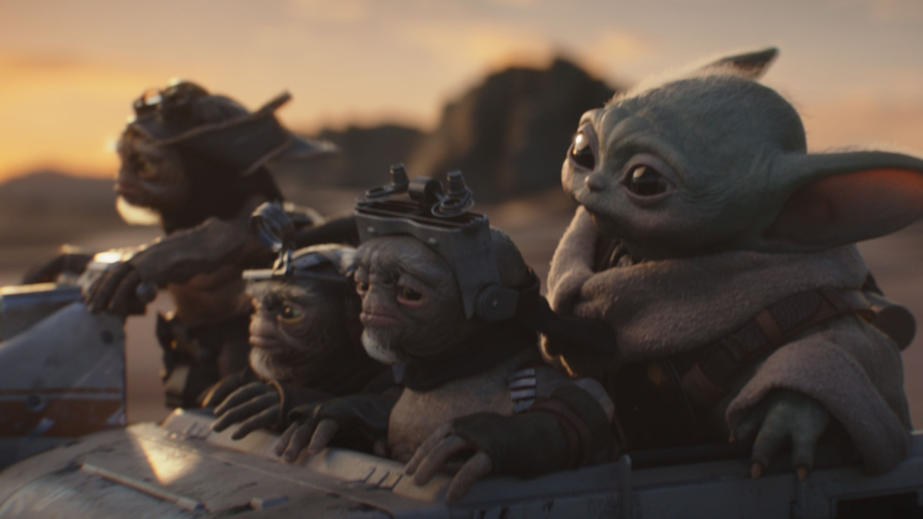 (L-R) Bai, Clang, Keeto and Grogu in Lucasfilm's THE MANDALORIAN AND GROGU. Photo courtesy of Lucasfilm. © 2025 Lucasfilm Ltd™. All Rights Reserved.