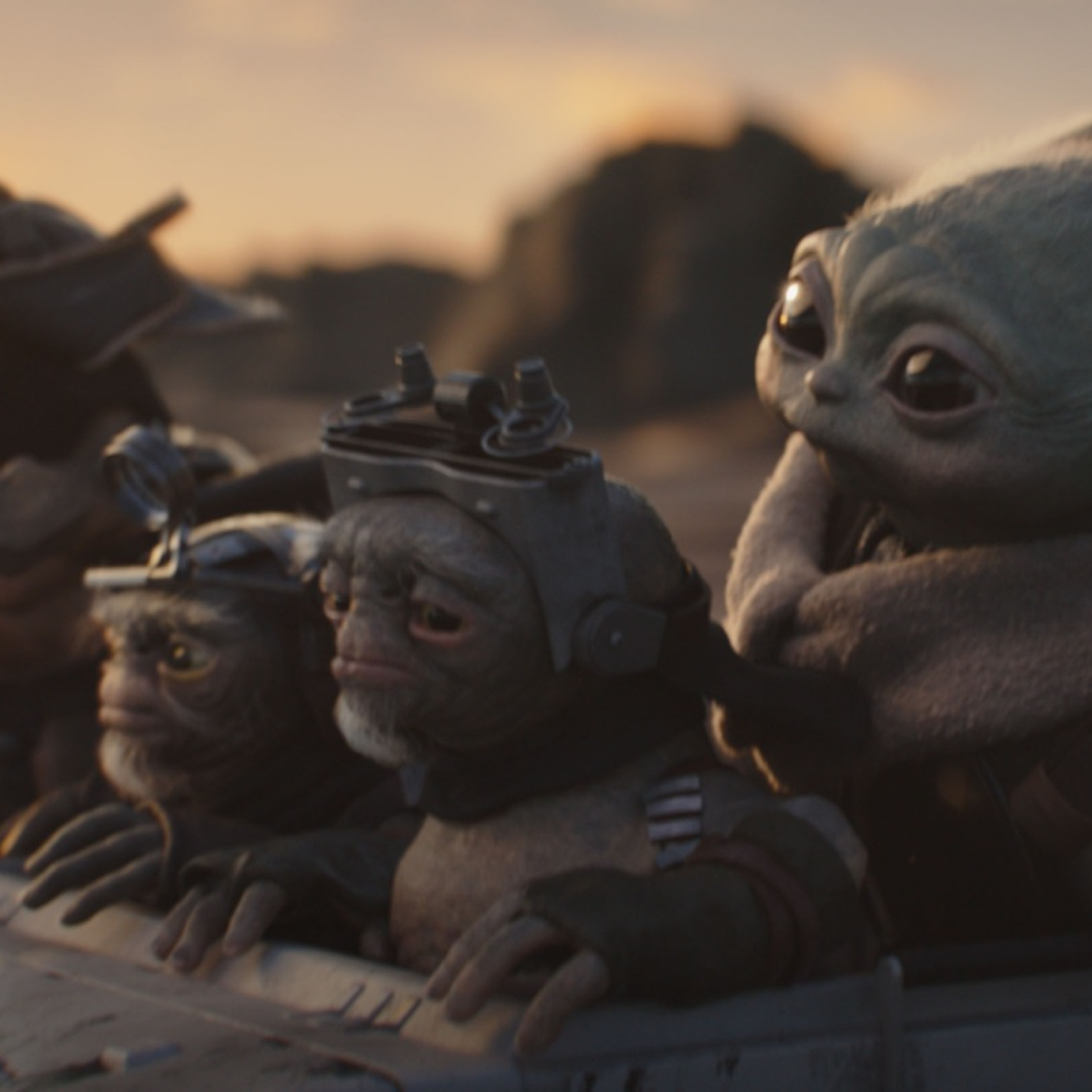 (L-R) Bai, Clang, Keeto and Grogu in Lucasfilm's THE MANDALORIAN AND GROGU. Photo courtesy of Lucasfilm. © 2025 Lucasfilm Ltd™. All Rights Reserved.