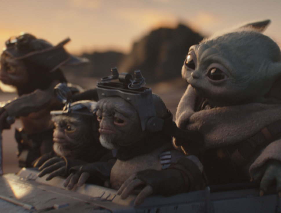 (L-R) Bai, Clang, Keeto and Grogu in Lucasfilm's THE MANDALORIAN AND GROGU. Photo courtesy of Lucasfilm. © 2025 Lucasfilm Ltd™. All Rights Reserved.