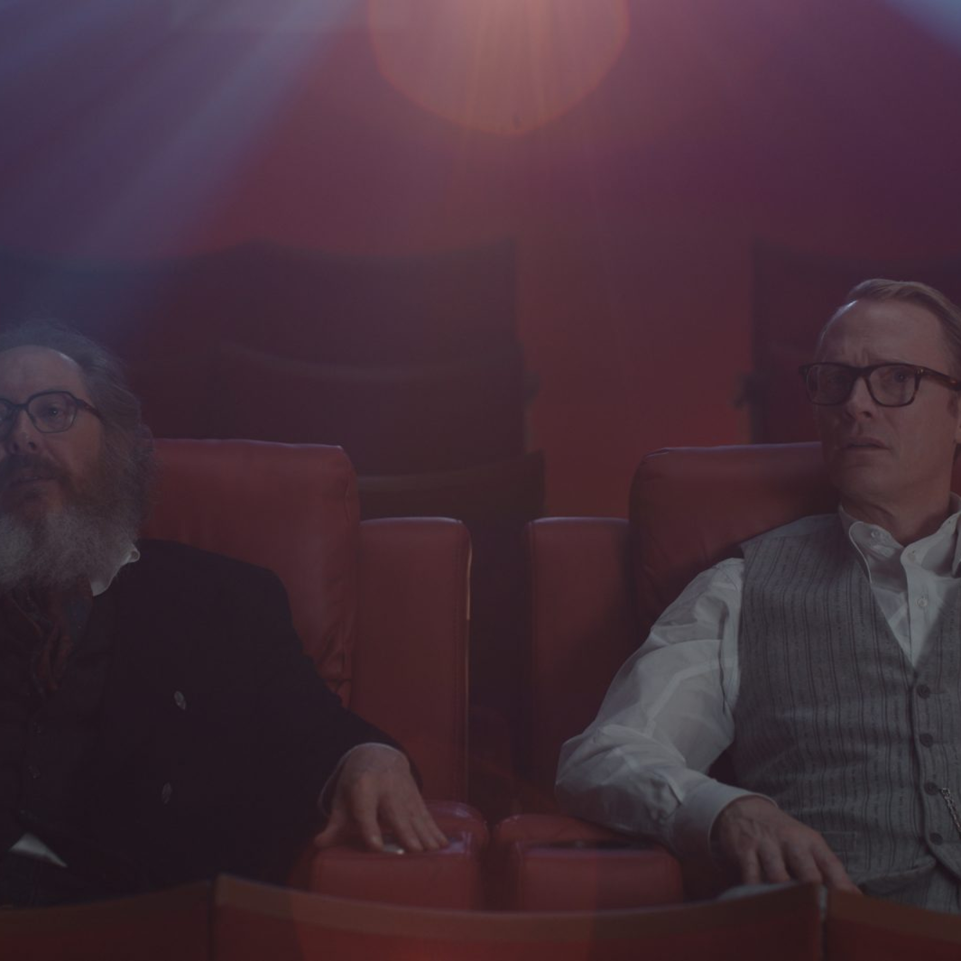 (L - R) James Spader and Paul Bettany in VisionQuest exclusively on Disney+. Photo courtesy of Marvel. © 2026 Marvel. All Rights Reserved.