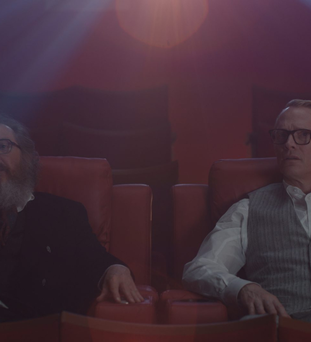 (L - R) James Spader and Paul Bettany in VisionQuest exclusively on Disney+. Photo courtesy of Marvel. © 2026 Marvel. All Rights Reserved.